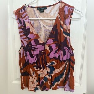 Sanctuary Multicolor Floral V-Neck Blouse